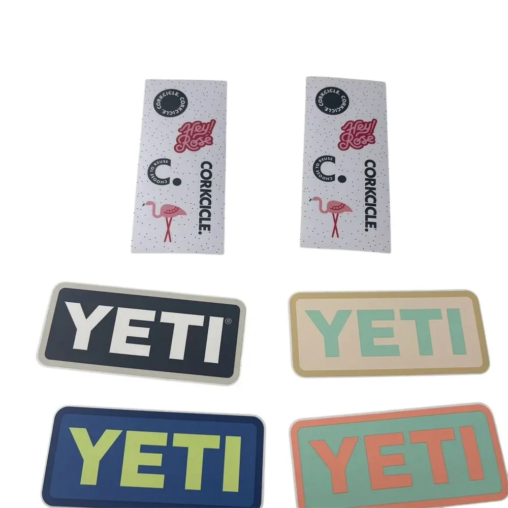 Authentic YETI Decal Stickers Brand New 6 and 2 Corkcicle sticker sheets